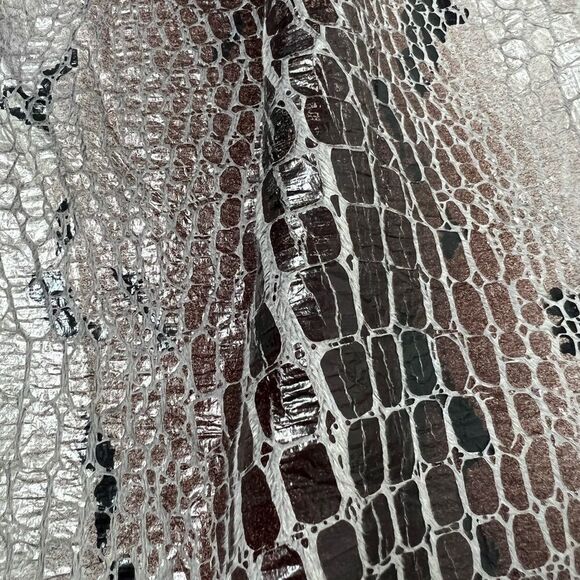 Gusto Barcelona Bohemian Vegan Leather Mini Dress Brown Gray Long Sleeve Size S - Picture 10 of 14